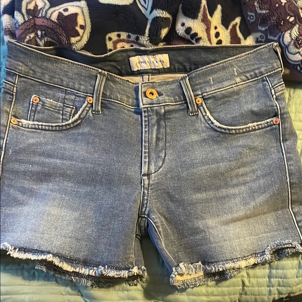 NWOT James Jeans Blue Distressed Cut Off Jean Shorts 26 Shorty‎  Venice Western